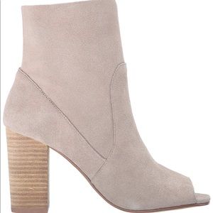 Grey Suede Peep toe dress bootie/shootie